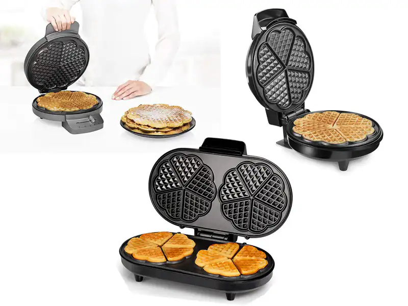 Waffeleisen in Herzform für Herzchenwaffeln Waffelmaschine doppelt Waffle Maker