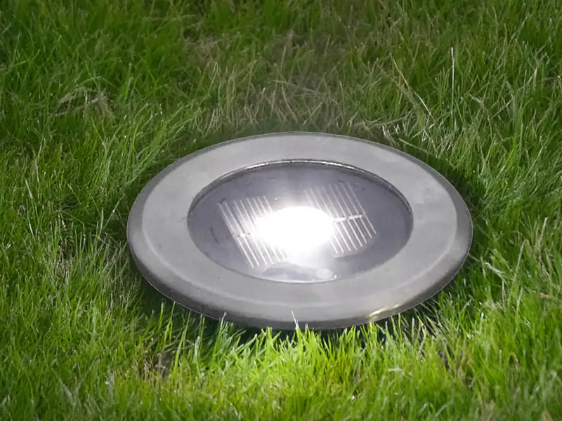 LED Bodeneinbaustrahler Solar Ø 11cm belastbar bis 100kg Einbaustrahler außen