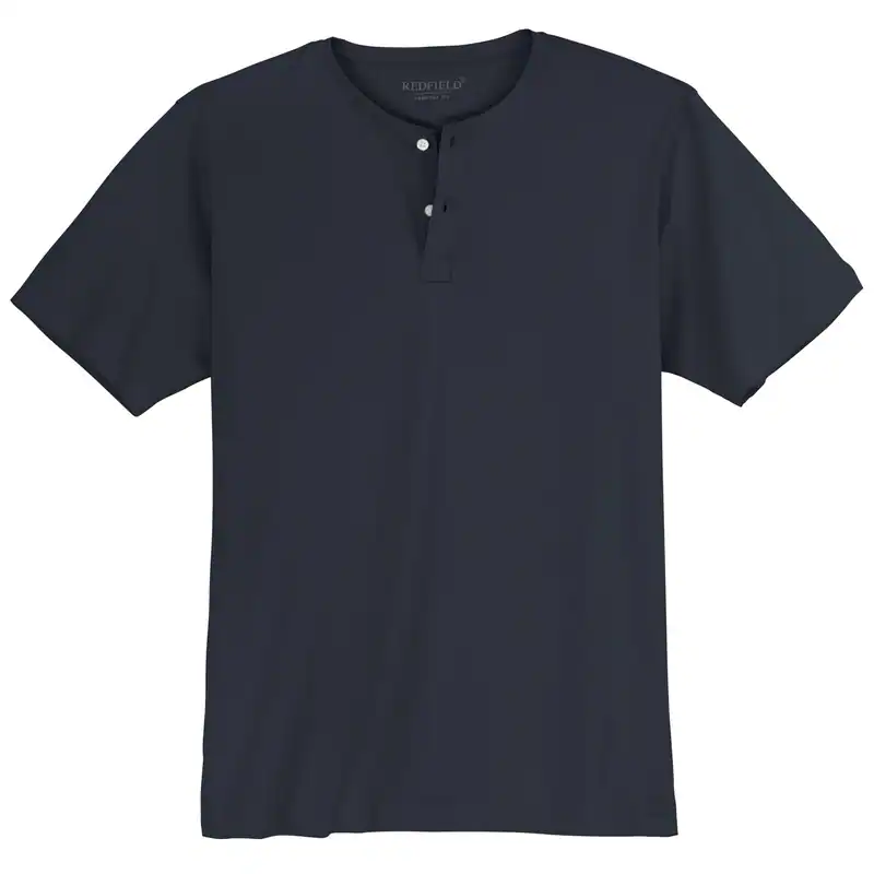 Redfield T-Shirt navy mit Knopfleiste Übergröße