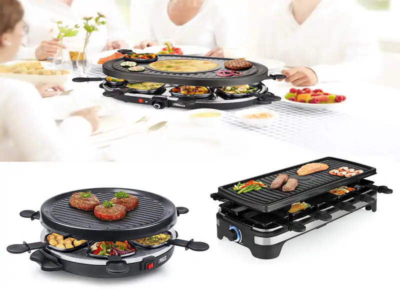 PRINCESS Raclettegeräte & Grillplatte für 4-8 Personen Tischgrill Raclet Raklett