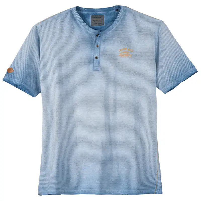 Redfield modisches XXL T-Shirt hellblau geringelt