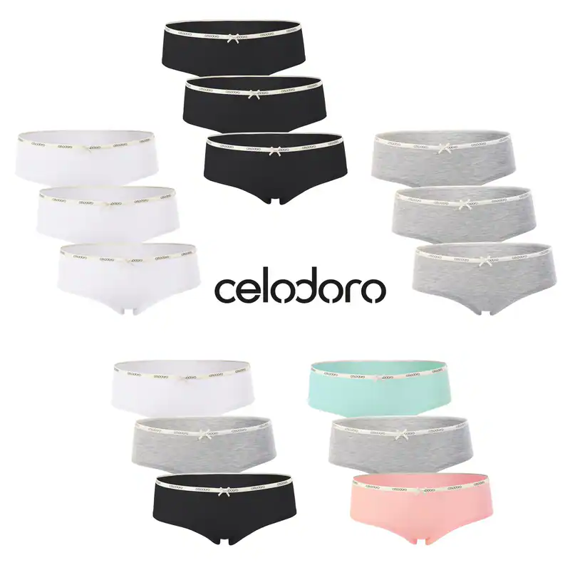 Celodoro Damen Panties Lady (3er Pack) Hipster Pants mit dezentem Webgummi