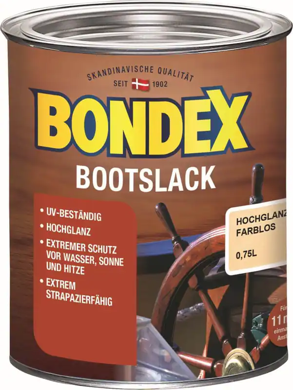 BONDEX Bootslack für Innen und Aussen Hochglanz Farblos Hohe Wetterbeständigkeit