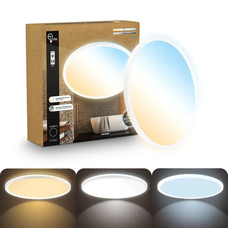 Deckenleuchte LED Deckenlampe Panel Dimmbar Fernbedienung 3000lm CCT 42cm Weiß
