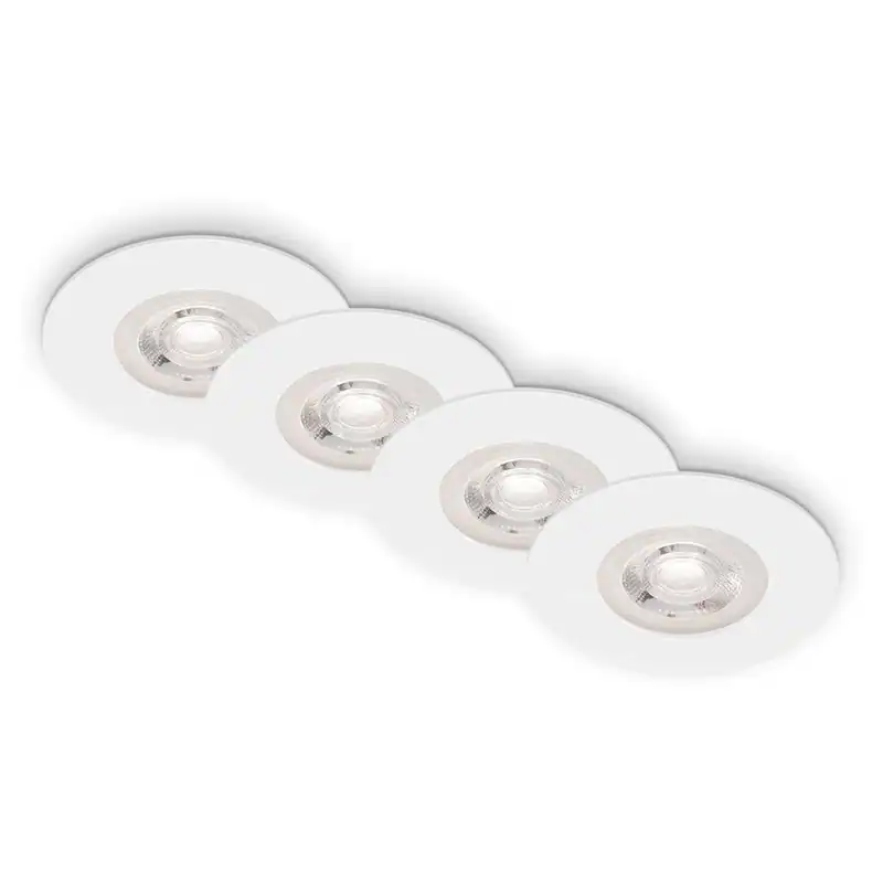BRILONER KULANA LED Einbaustrahler Bad, 4er Set, IP44 Spritzwasserschutz, Warmwe