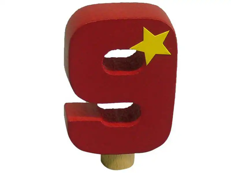 Geburtstagszahl 9 für Niermann Kerzenhalter, Holz, Happy Zahl Geburtstag Kinder