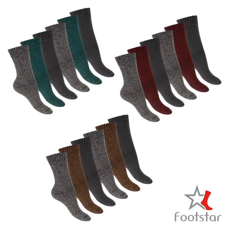 Footstar Damen THERMO Socken (6 Paar) Winter Frotteesocken