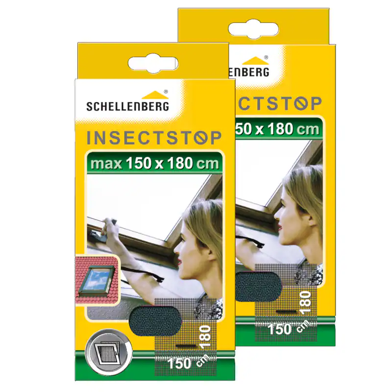 Schellenberg 2er Pack Fliegengitter mit Reisverschluss 150x180 cm Insektenschutz