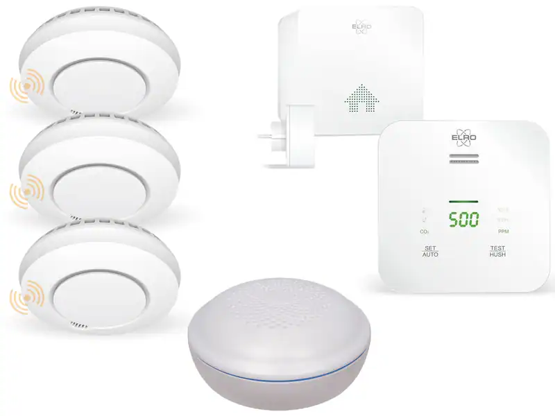 Smart Home Rauchmelder vernetzt, Hitzemelder, Wassermelder, CO2 Melder, mit App