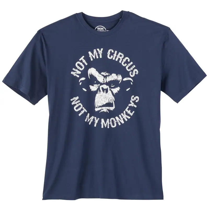 Iron Stitch Übergrößen T-Shirt Not my Circus denimblau 3XL 4XL 5XL 6XL 7XL 8XL