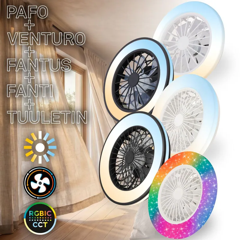 LED Deckenventilator mit Licht Deckenlampe dimmbar Fernbedienung
