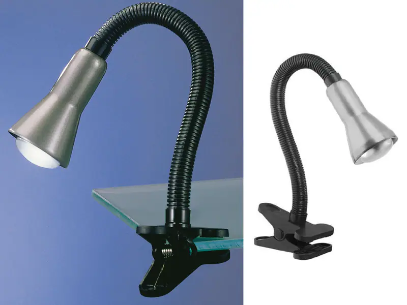 Kleine Retro Klemmlampe E14 fürs Wohnzimmer & flexible Leselampe Bett Kopfteil