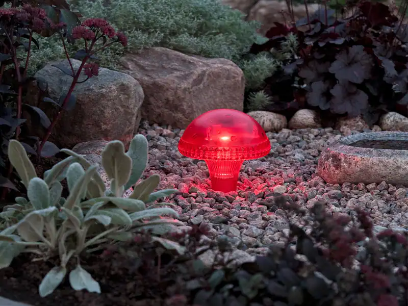 LED Solarleuchte Rot, Solarbeleuchtung für den Garten, Dekolicht Höhe 27,5cm