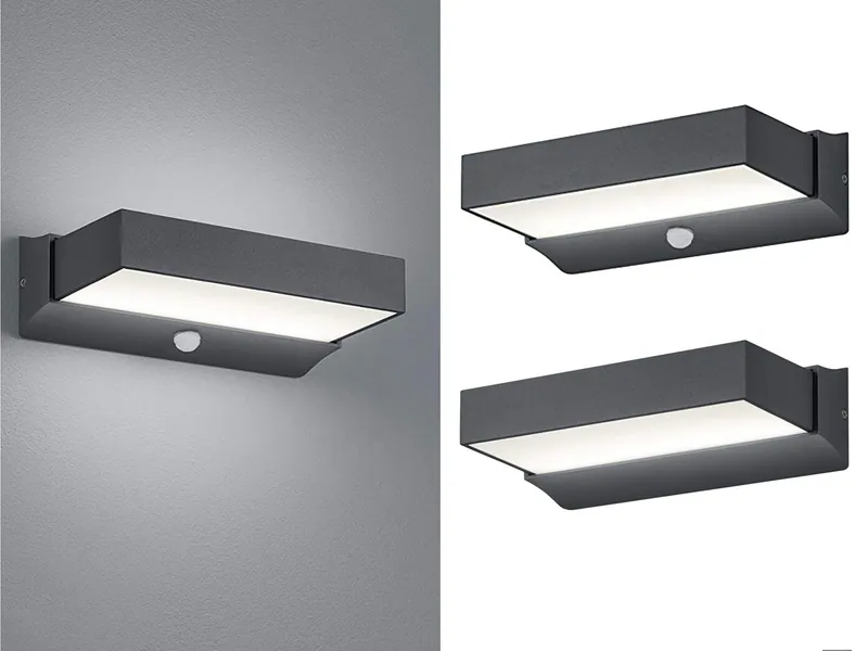 LED Wandleuchten für Außenbereich mit Bewegungssensor Außenbeleuchtung Anthrazit