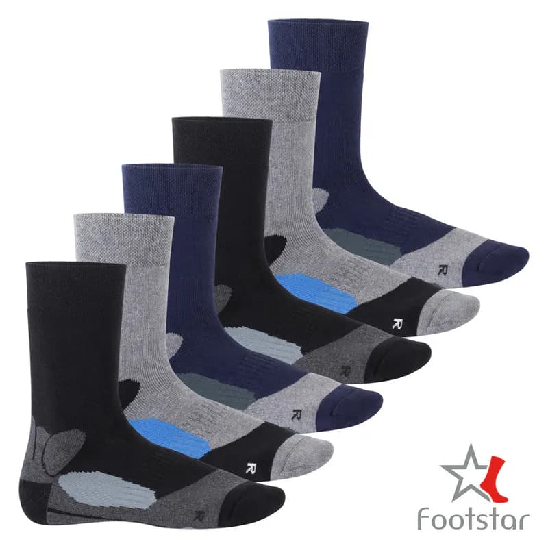 6 Paar Footstar THERMO PRO Warme Vollfrottee Socken mit Thermo Effekt