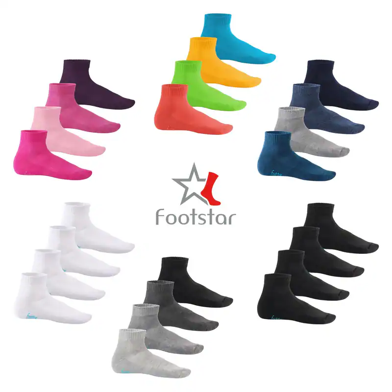 Footstar Sneak it! - Damen & Herren Kurzschaft Socken mit Frottee-Sohle (8 Paar)