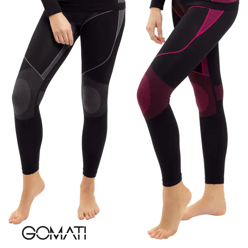 Damen Seamless Thermo Funktionswäsche Hose Ski Unterhose Pink / Grau S M L XL