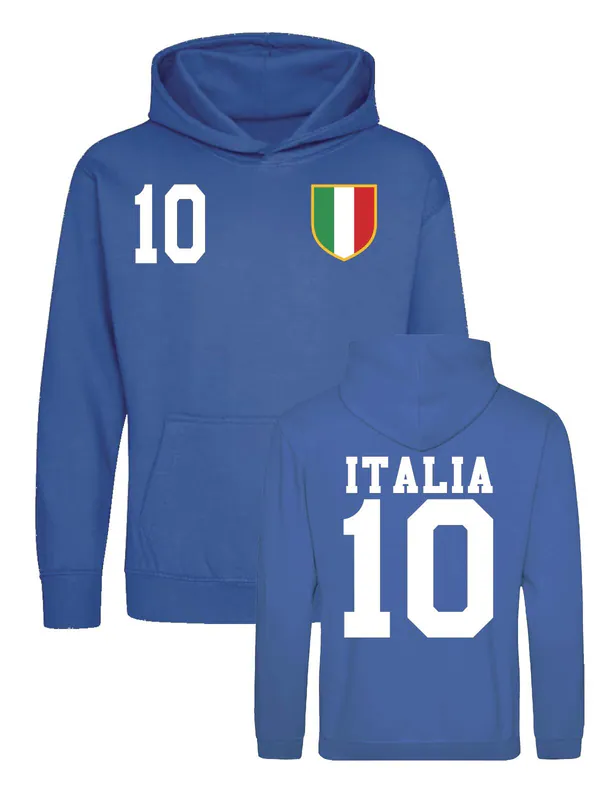 Kinder Italia Hoodie Trikot Pullover mit Wunschname & Nummer WM Fußball Fun