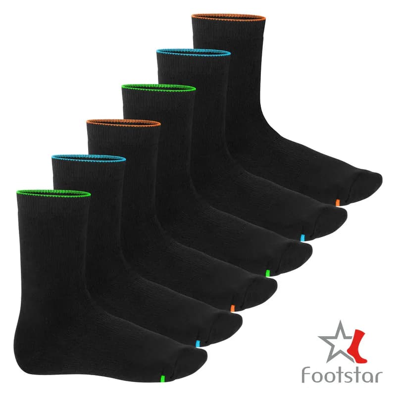 Damen und Herren Wintersocken (6 Paar) Warme Vollfrottee Socken 'Neon Glow'