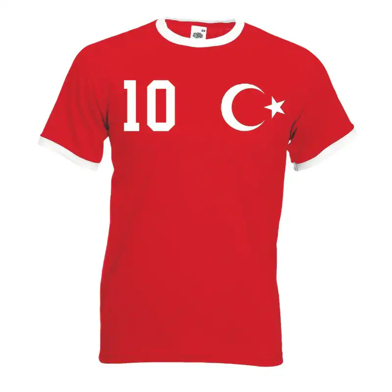 Youth Designz Herren T-Shirt Türkei mit WUNSCHNAME + NUMMER Trikot EM WM Türkiye