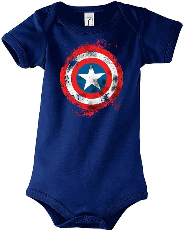 Youth Designz Baby Strampler Vintage Captain America Print Body Hulk Ironman Fun
