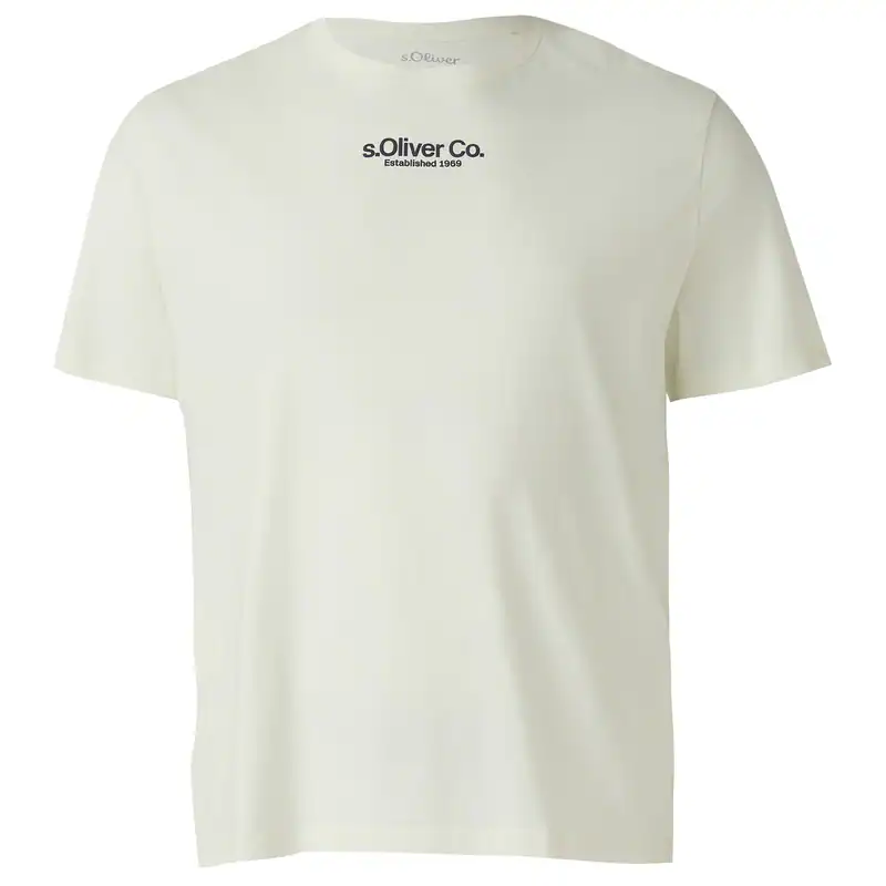 s.Oliver Übergrößen Basic-T-Shirt weiß Logoprint
