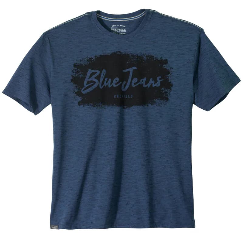 Redfield Übergrößen T-Shirt blau melange Print