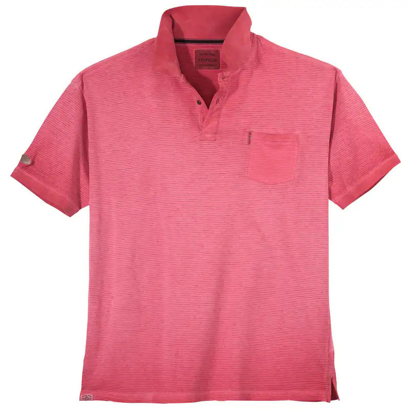 Redfield XXL Used-Poloshirt beere geringelt