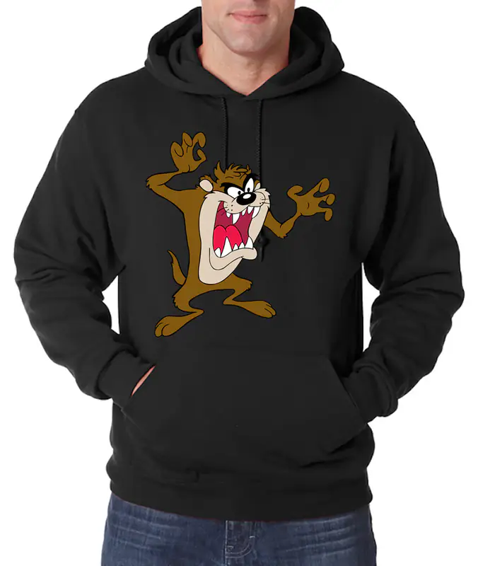 Youth Designz Herren Hoodie TAZ Pullover Print Logo Cartoon Bunny Nerd Bugs Fun