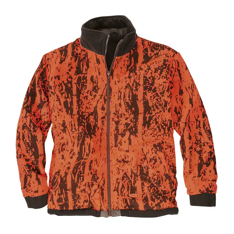 Hubertus Warn-Wendejacke Fleece oliv/neonorange 2XL 3XL 4XL 5XL 6XL 7XL 8XL NEU