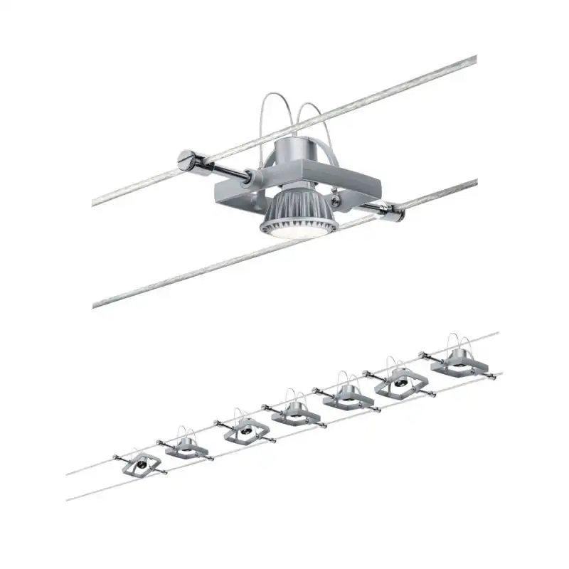 Paulmann Seilsystem Mac II mit 7 Spots ohne Leuchtmittel, 10 m, max 10 W, GU5,3