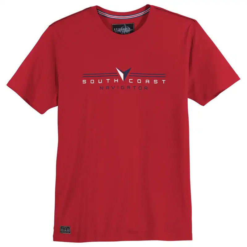 Redfield XXL T-Shirt paprikarot Frontprint South Coast