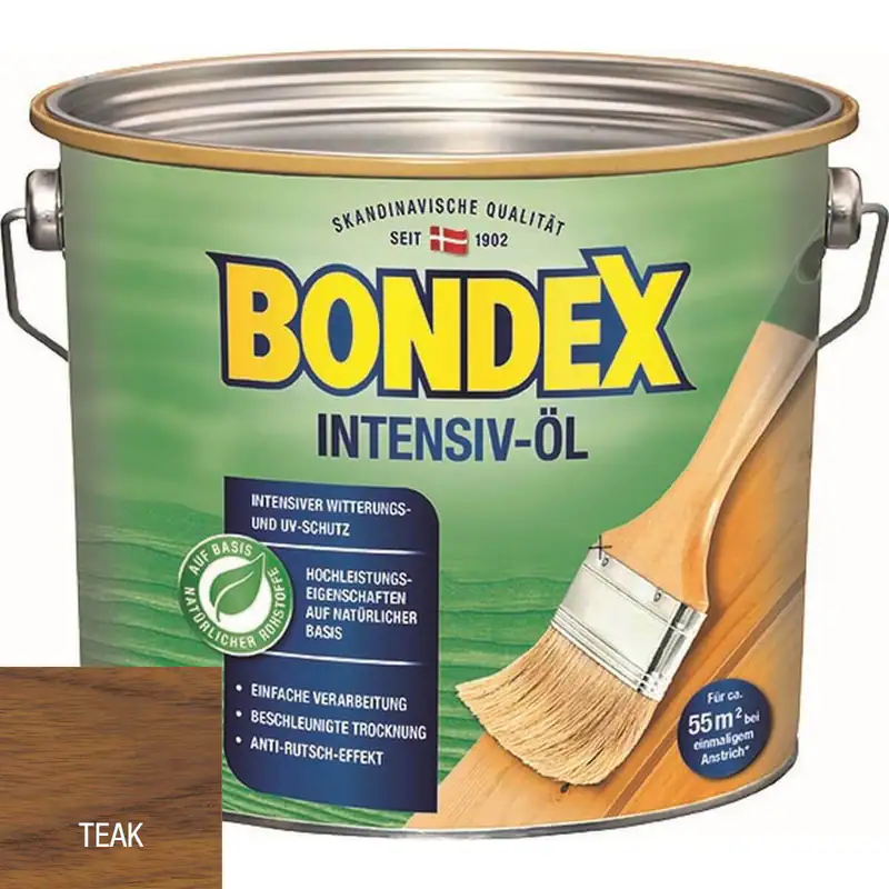 BONDEX Intensiv-Öl, 2,5l für 55m ², wasserbasiert, beschleunigte Trocknung