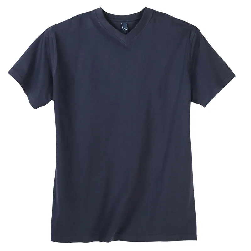 Dave`s Basic T-Shirt V-Neck navy große Größen