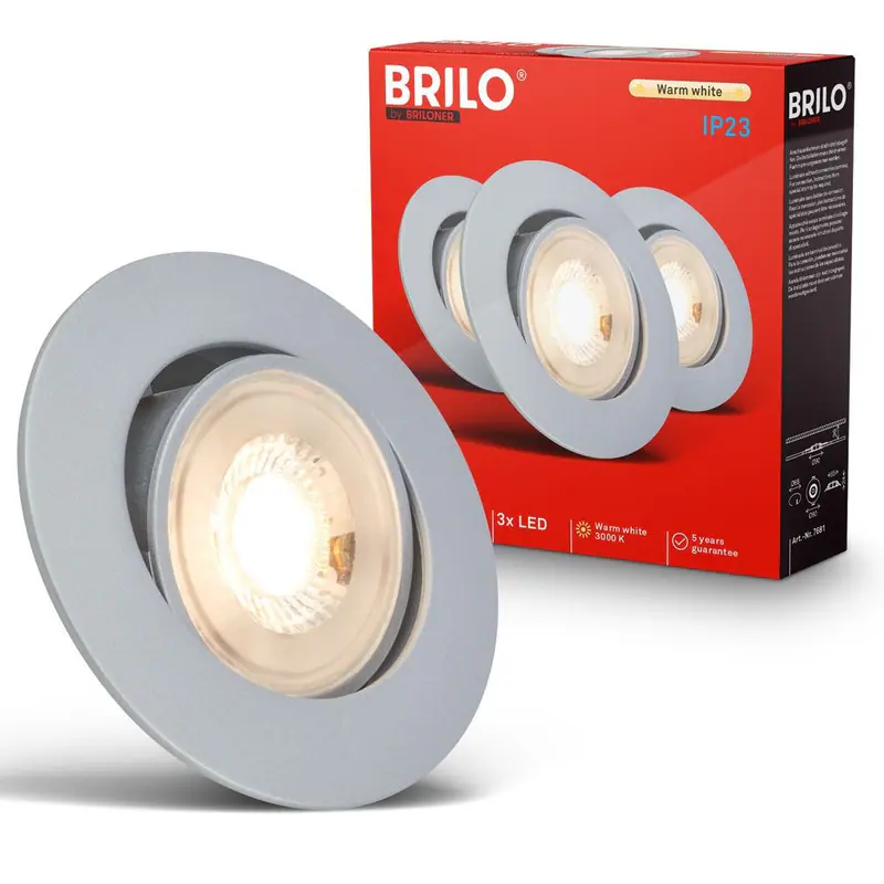 LED Einbaustrahler 68mm 3er Set Flach Einbauleuchten Einbauspot 230V