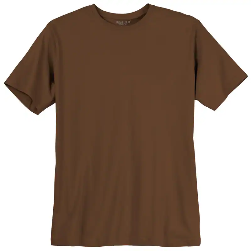 Redfield Basic T-Shirt braun Übergröße