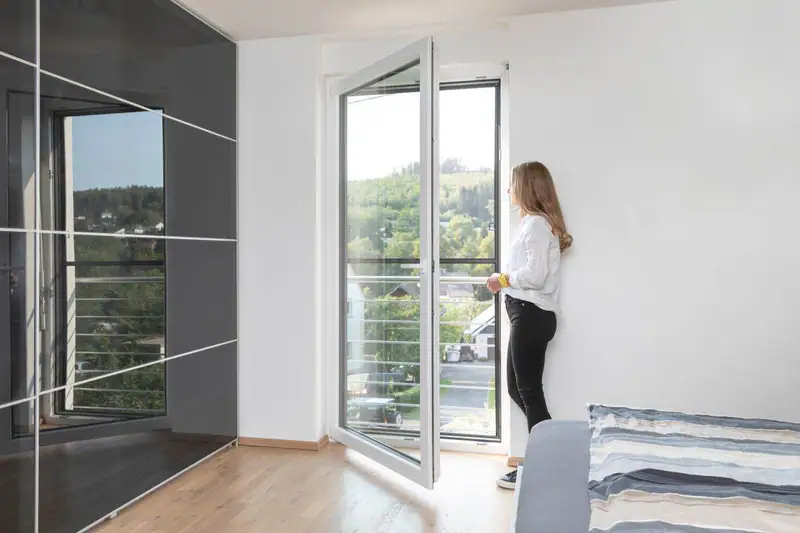 Schellenberg Fliegengitter bodentiefe Fenster Schutz Premium anthrazit 120x240cm