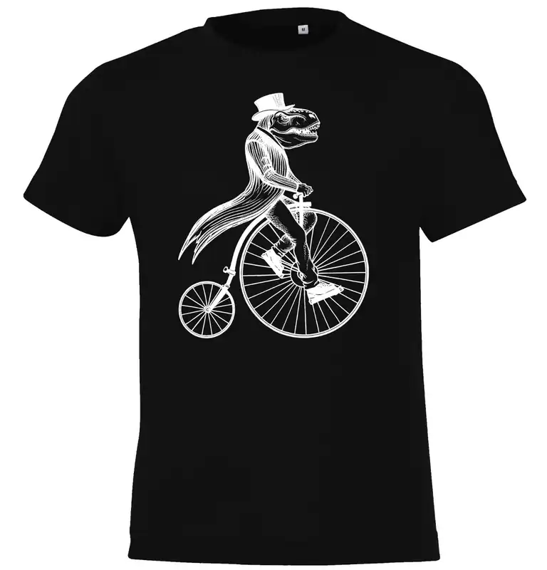 Youth Designz TRex Fahrrad Kinder T-Shirt Junge Mädchen Jurassic Fun Lustig Dino