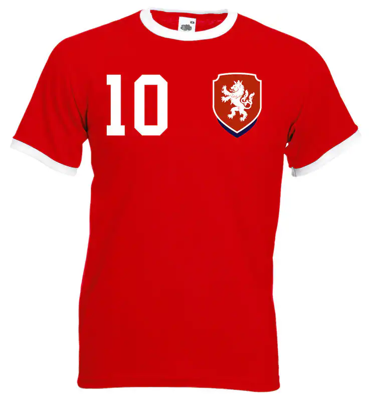 Youth Designz Herren T-Shirt Tschechien mit WUNSCHNAME + NUMMER Trikot EM WM