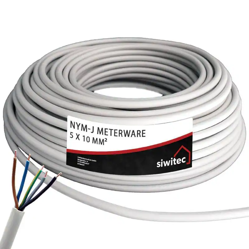 siwitec NYM-J 5 x 10mm² Kabel, Meterware, Installationskabel, Mantelleitung