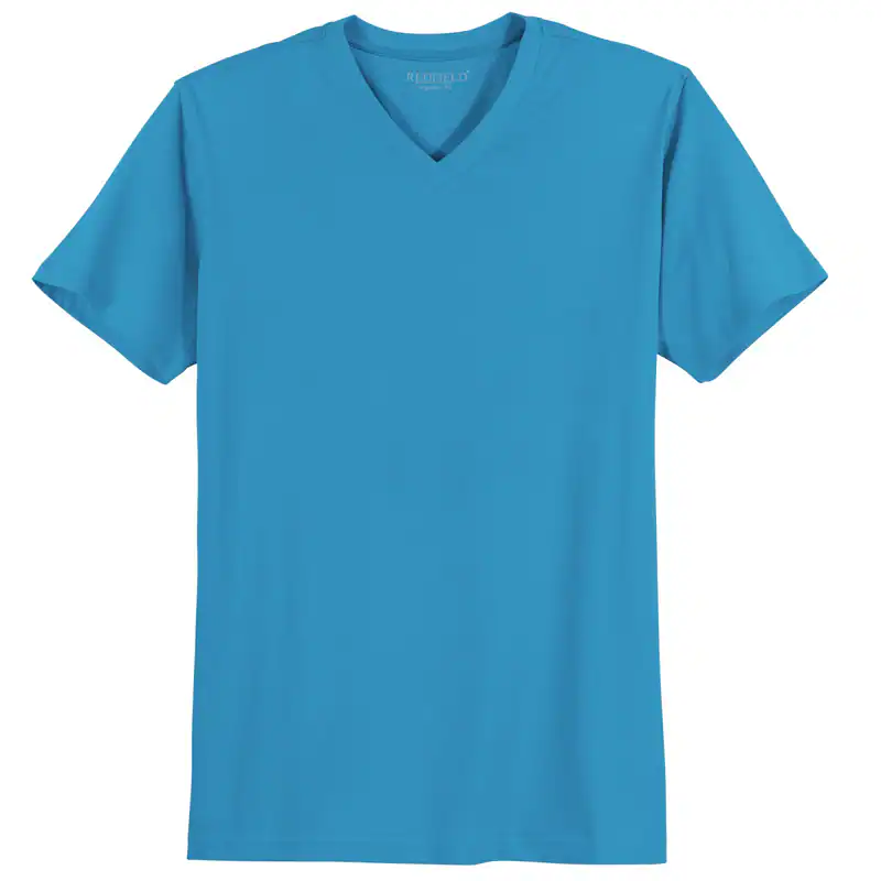Redfield V-Neck T-Shirt Übergrößen aquablau