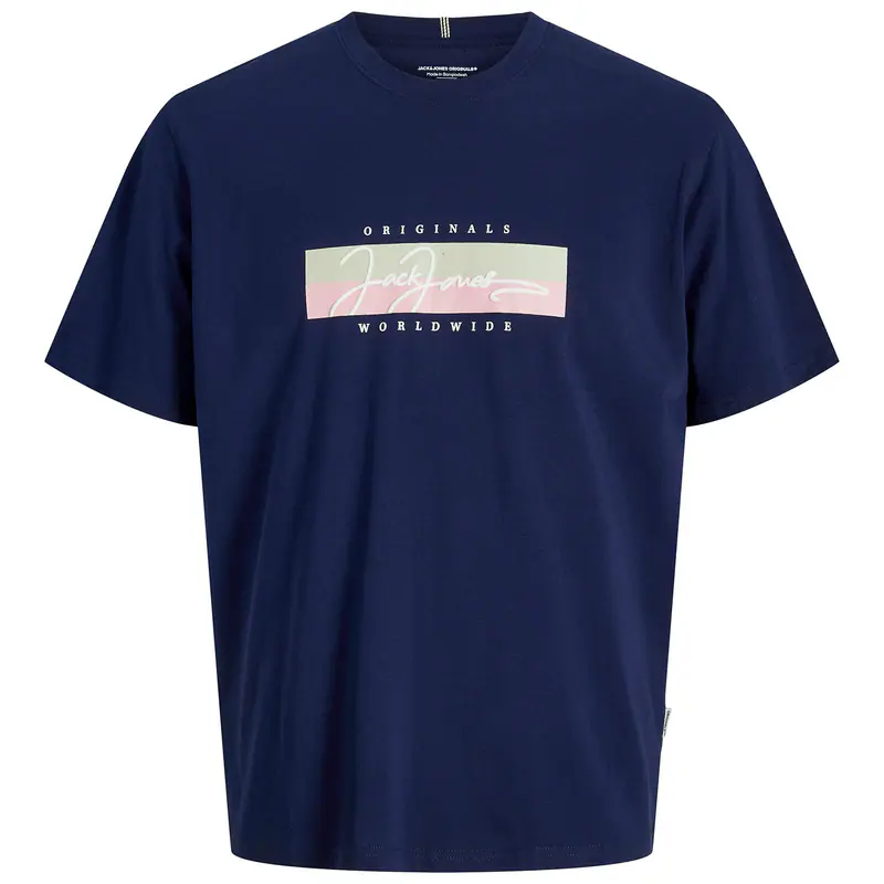 Jack&Jones T-Shirt Übergröße dunkelblau Frontprint
