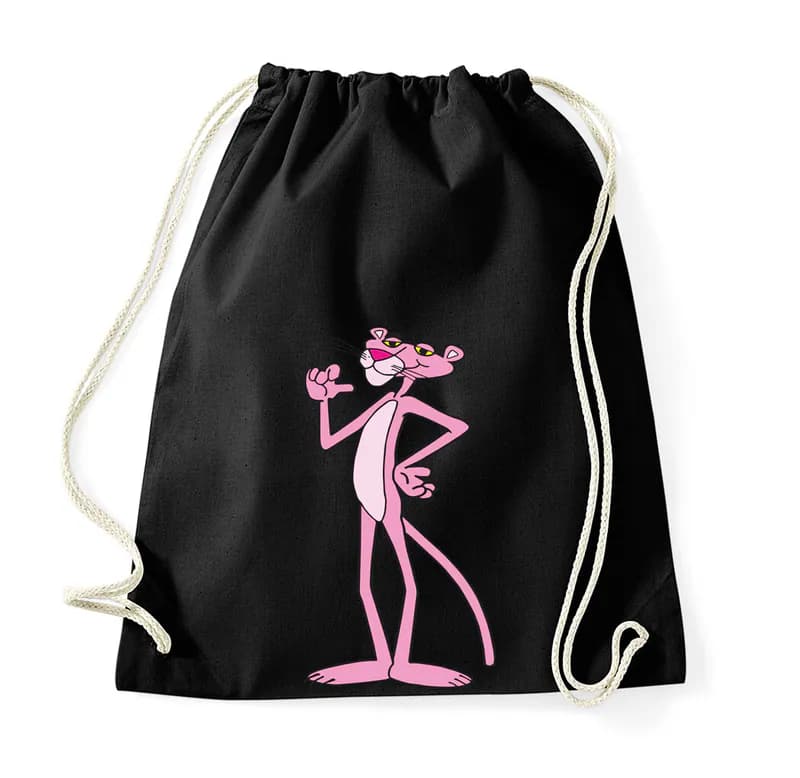 Youth Designz Baumwoll Beutel Turnbeutel Tasche Rosarote Panther Cartoon Comic