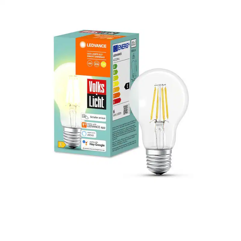 Ledvance Smart+ BT Classic A60 Volkslicht, 6 W, 2700 K, IP20, E27