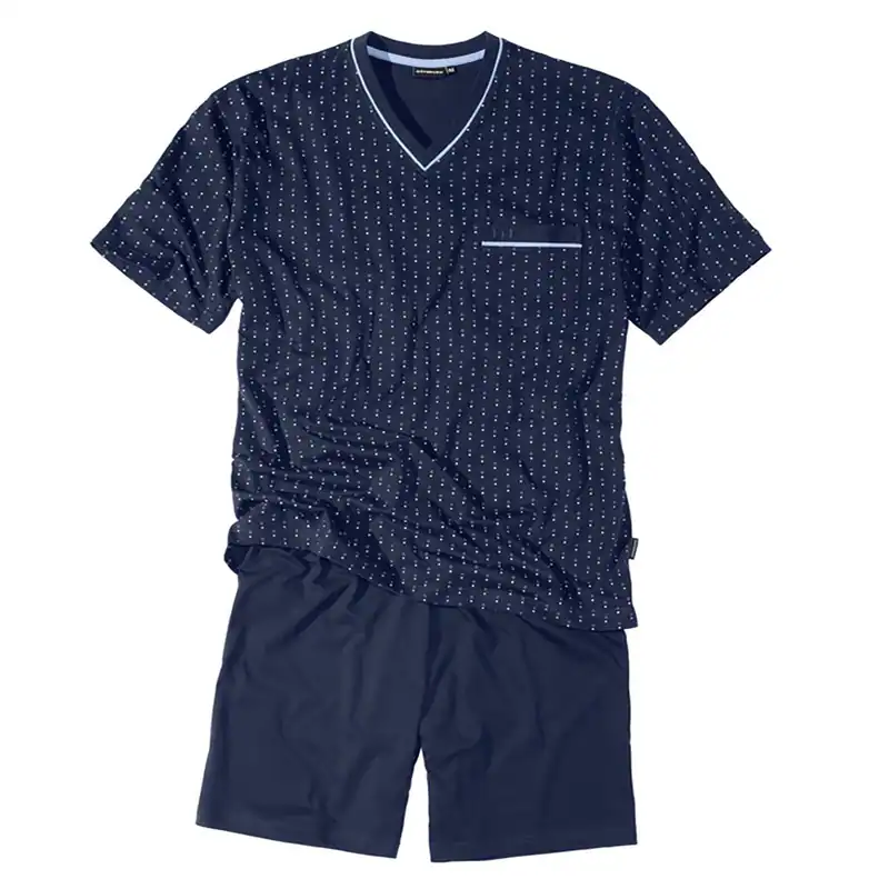 XXL Götzburg V-Neck Pyjama kurz navy Fantasiemuster 58 72/74 76/78 80 NEU