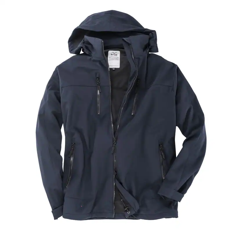 Brigg Übergrößen Stretch-Softshelljacke dunkelblau