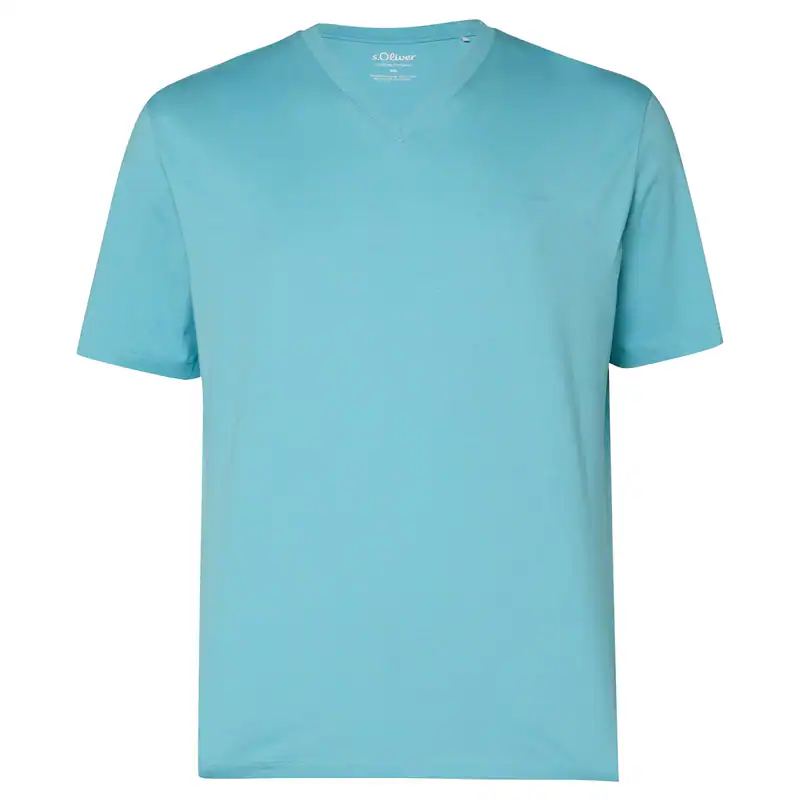 s.Oliver Basic-T-Shirt türkis Übergrößen V-Neck