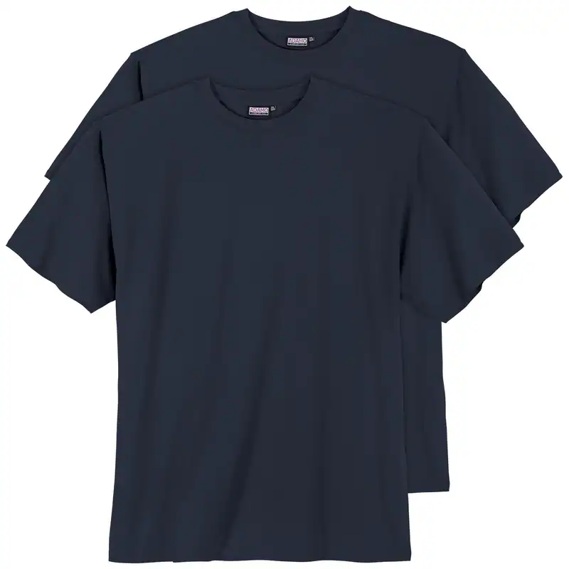 Übergrößen 2er Pack T-Shirt dunkelblau Adamo Fashion
