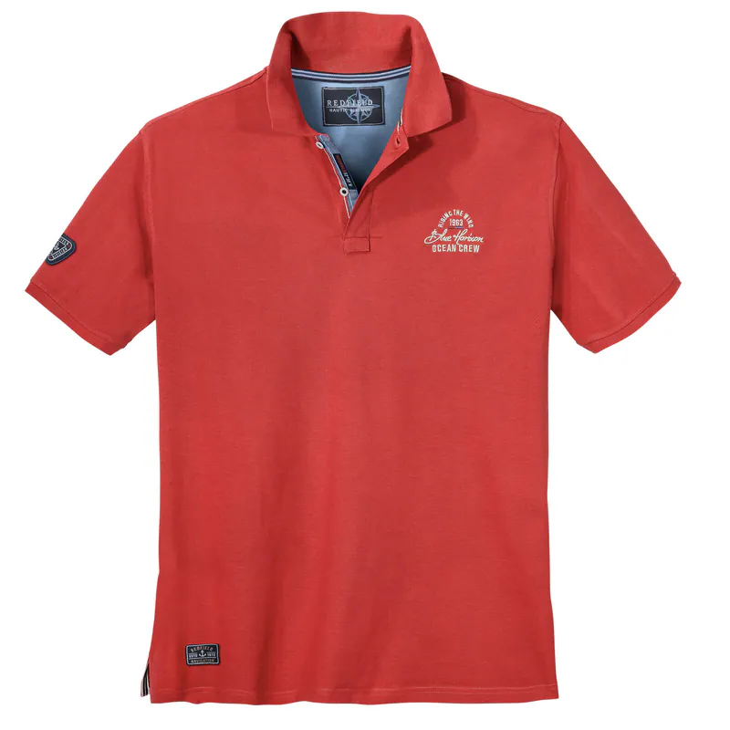 Redfield Poloshirt rot maritim Übergröße