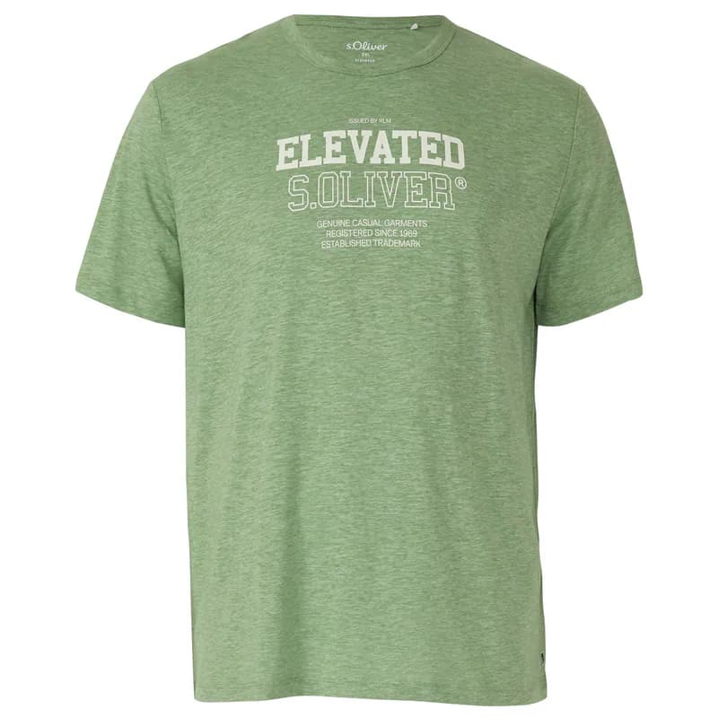 s.Oliver Übergrößen T-Shirt hellgrün melange Print